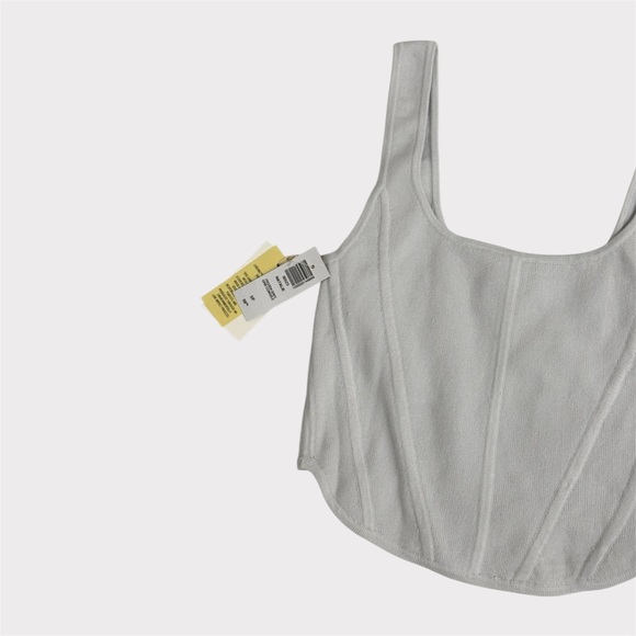 Aritzia Wilfred Natalie Top | Frozen Grey | Small | NWT | Minimalist Crop Knit - Picture 3 of 6